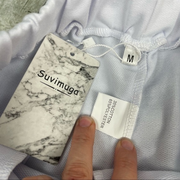 SUVIMUGA White Pocket Drawstring Shorts Medium - Picture 11 of 11